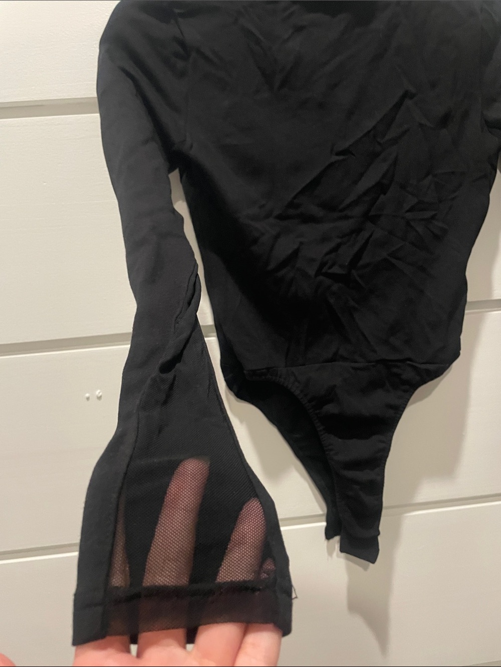 Maniere De Voir Black Long-Sleeve Zip-Front Fitted Top - Picture 4 of 4